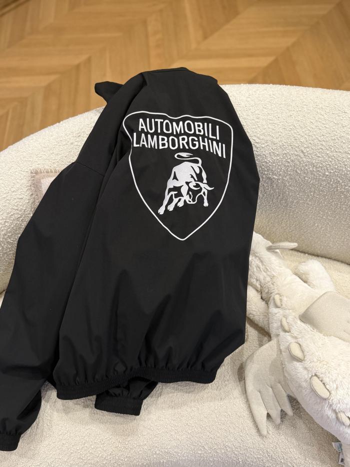 NIGO Balenciaga x Lamborghini Men's Spring/Autumn Solid Colour Car Logo Print Zipper Long Sleeve Sports Jacket #nigo77568