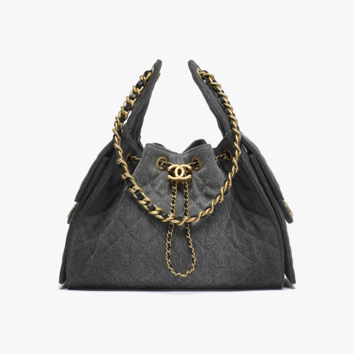 NIGO Chanel Women's Classic Double C Logo Solid Color Cowhide & Leather Tote Shoulder Bag Bags #nigo77572