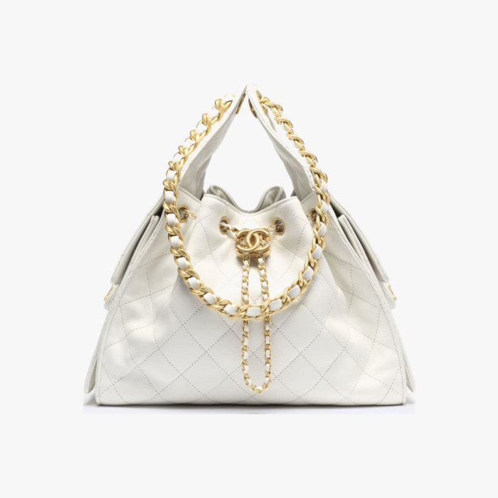 NIGO Chanel Women's Classic Double C Logo Solid Color Cowhide & Leather Tote Shoulder Bag Bags #nigo77572