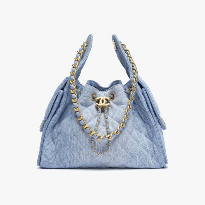 NIGO Chanel Women's Classic Double C Logo Solid Color Cowhide & Leather Tote Shoulder Bag Bags #nigo77572