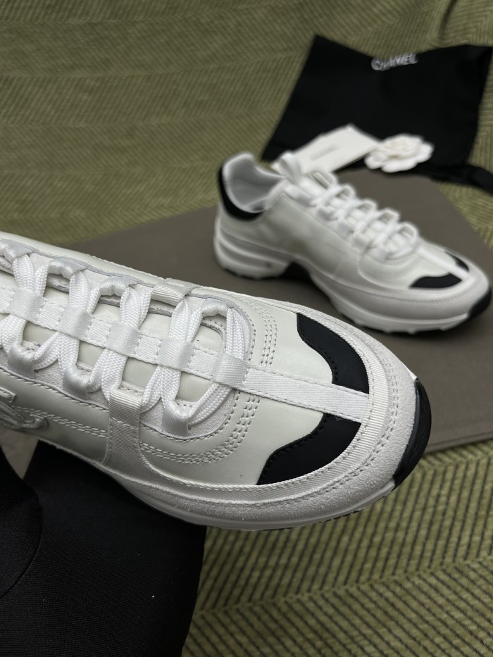NIGO Chanel Women's Solid Color Round Toe Leather Low Top Lace-Up Sneakers Shoes #nigo77579