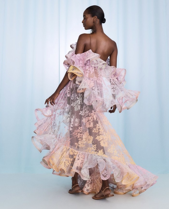 NIGO Zimmermann Dawning Lace Midi Dress Women's Spring Summer Fashion Elegant Long Dress Flowing Long Sexy Modern Lace Dresses  #nigo77618