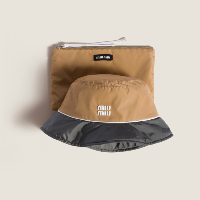 NIGO MiuMiu Men Women Technical Fabric Bucket Hat Spring Summer Autumn Logo Embroidery Colorblocking Fisherman Cap #nigo77628