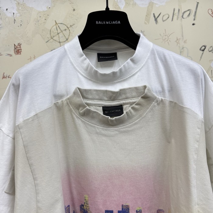 NIGO Balenciaga Men Women Summer Retro Fake Two Piece Printed Round Neck Loose Short Sleeve T-Shirt Ngvp #nigo1857