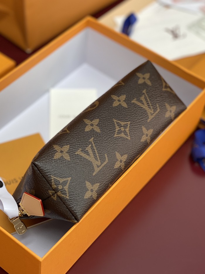 NIGO Louis Vuitton LV X TM Women's Brown Letter Print Cherry Pattern Leather Small Makeup Bag Bags #nigo77595