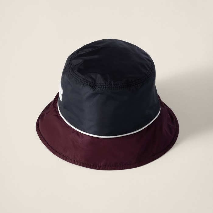 NIGO MiuMiu Men Women Technical Fabric Bucket Hat Spring Summer Autumn Logo Embroidery Colorblocking Fisherman Cap #nigo77628