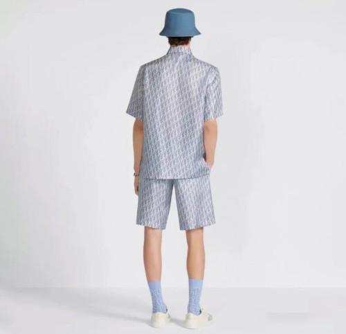NIGO Dior Men's Spring And Summer Full Dblique Printing Logo Shirt Straight Shorts Casual Suit Set #nigo77619
