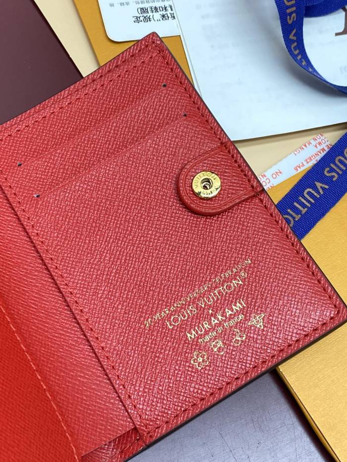 NIGO Louis Vuitton LV x TM LISA Women's Brown Letter Print Cherry Pattern Leather Wallet Bag Bags #nigo77596