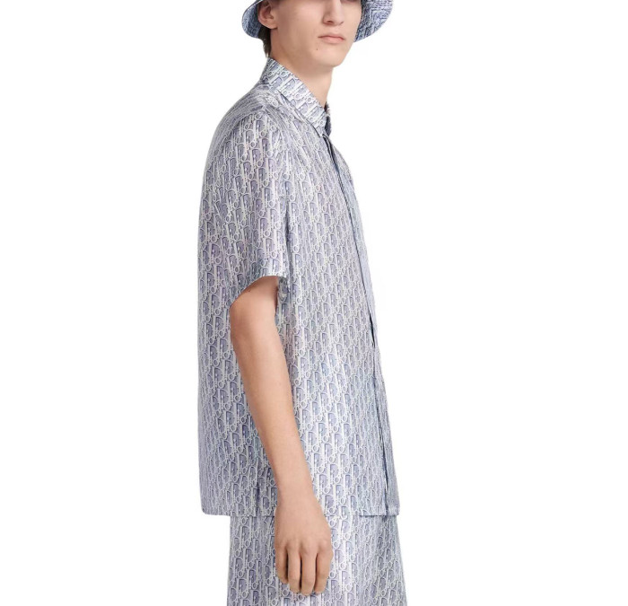 NIGO Dior Men's Spring And Summer Full Dblique Printing Logo Shirt Straight Shorts Casual Suit Set #nigo77619