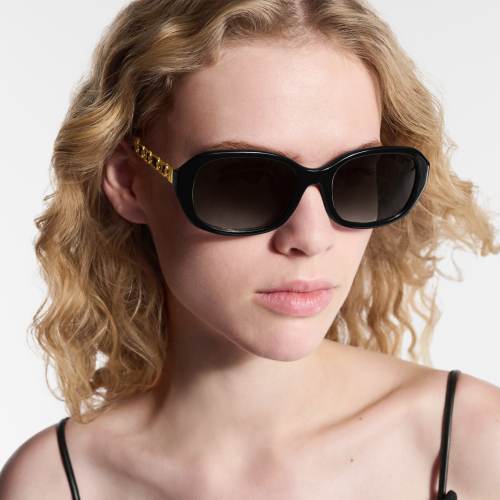 NIGO Louis Vuitton My Lv Chain Braided Oval Sunglasses Women's Fashion Elegant Temperament Metal Multicolour Sunglasses #nigo77622