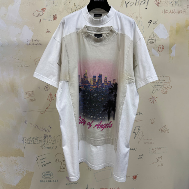 NIGO Balenciaga Men Women Summer Retro Fake Two Piece Printed Round Neck Loose Short Sleeve T-Shirt Ngvp #nigo1857
