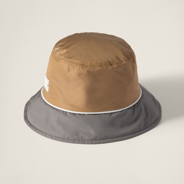 NIGO MiuMiu Men Women Technical Fabric Bucket Hat Spring Summer Autumn Logo Embroidery Colorblocking Fisherman Cap #nigo77628