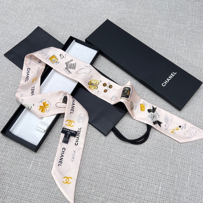 NIGO Chanel Classic Twilly Double C Silk Scarf Hairband Fashion Modern Temperament Elegant Accessories Spring And Summer #nigo81385