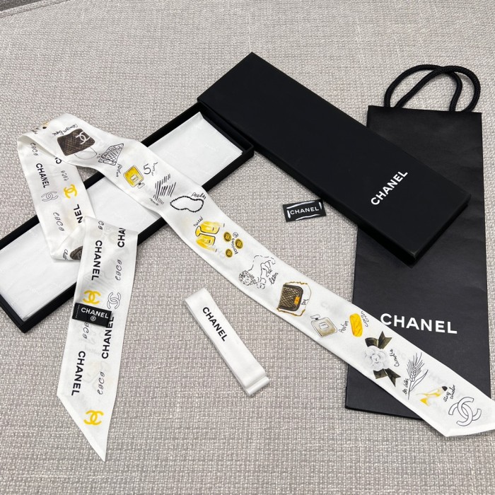 NIGO Chanel Classic Twilly Double C Silk Scarf Hairband Fashion Modern Temperament Elegant Accessories Spring And Summer #nigo81385
