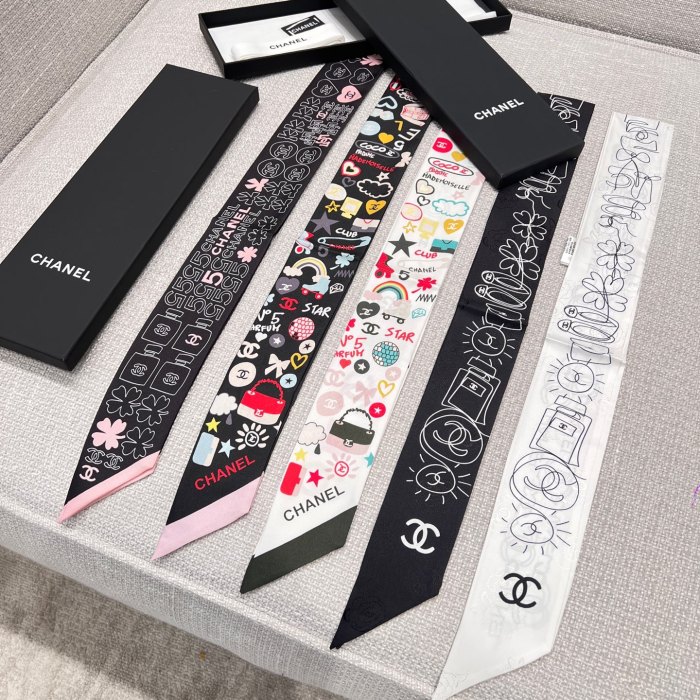 NIGO Chanel Classic Twilly Double C Silk Scarf Hairband Fashion Modern Temperament Elegant Accessories Spring And Summer #nigo81385