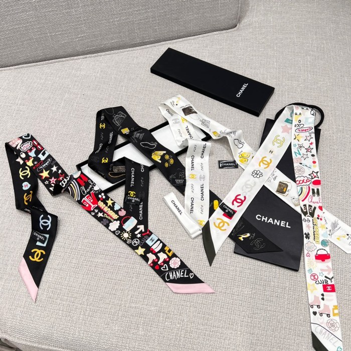 NIGO Chanel Classic Twilly Double C Silk Scarf Hairband Fashion Modern Temperament Elegant Accessories Spring And Summer #nigo81385