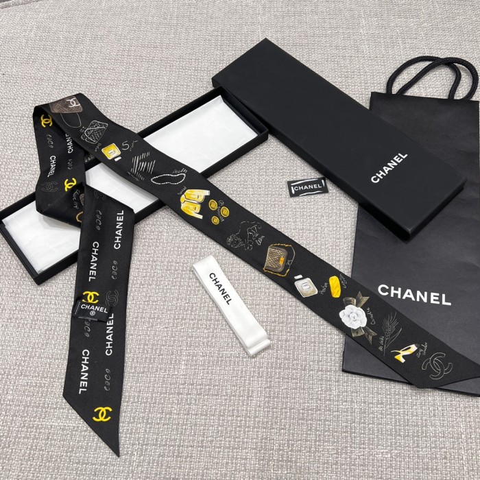 NIGO Chanel Classic Twilly Double C Silk Scarf Hairband Fashion Modern Temperament Elegant Accessories Spring And Summer #nigo81385