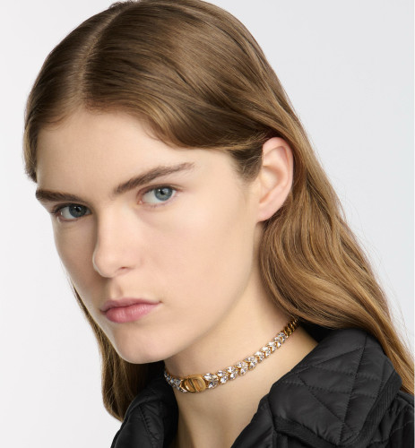 NIGO Dior 30 Montaigne Prestige Men's and Women's Couples' Crystal-Decorated Gold Necklace Jewelry Accessories #nigo77646