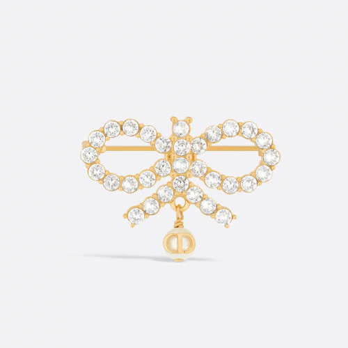 NIGO Le Nœud de Dior Women's Openwork Design Crystal-encrusted Butterfly Brooch Accessory #nigo77637