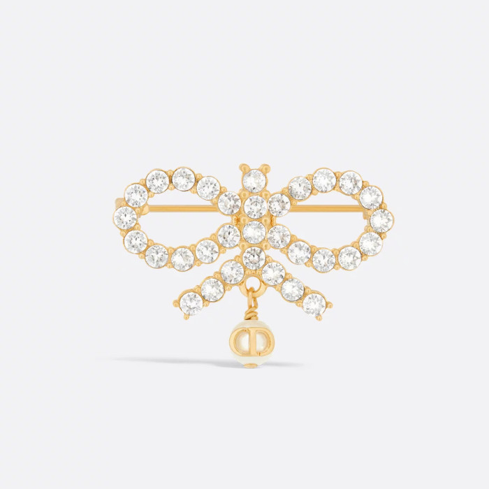 NIGO Le Nœud de Dior Women's Openwork Design Crystal-encrusted Butterfly Brooch Accessory #nigo77637