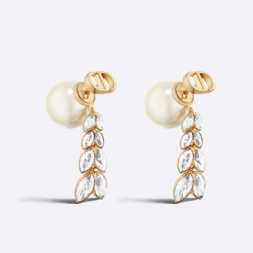 NIGO Dior 30 Montaigne Prestige Men's and Women's Couples' Crystal Decorative Pendant Gold Stud Earrings Jewelry Accessories #nigo77648