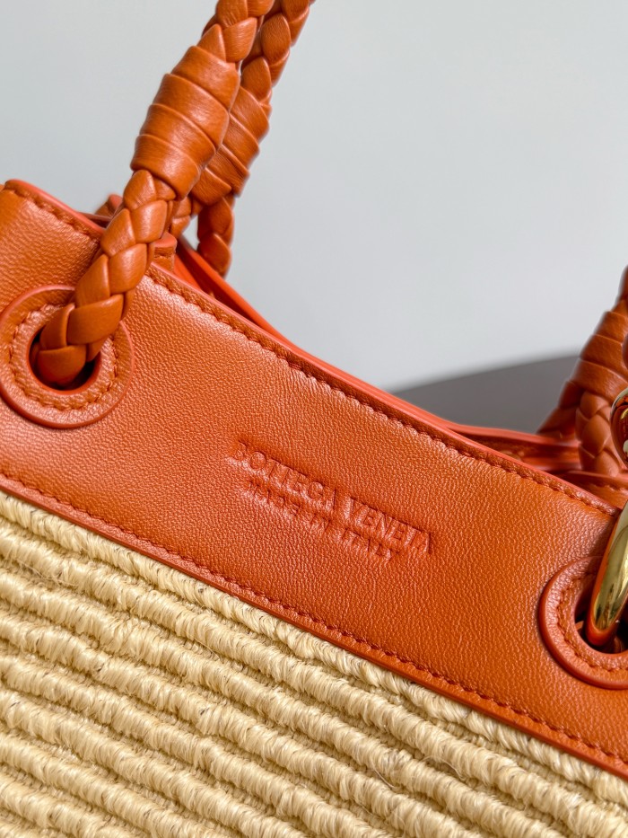 NIGO Bottega Veneta Small Parachute Women's Adjustable Detachable Shoulder Strap Raffia And Leather Shoulder Bag Handbag Bags #nigo77633