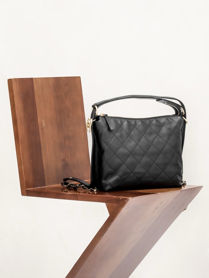 NIGO Chanel 25S Women's Chain Shoulder Strap Solid Color Cowhide Handbag Single Shoulder Bag Double Shoulder Backpack Bags #nigo77652