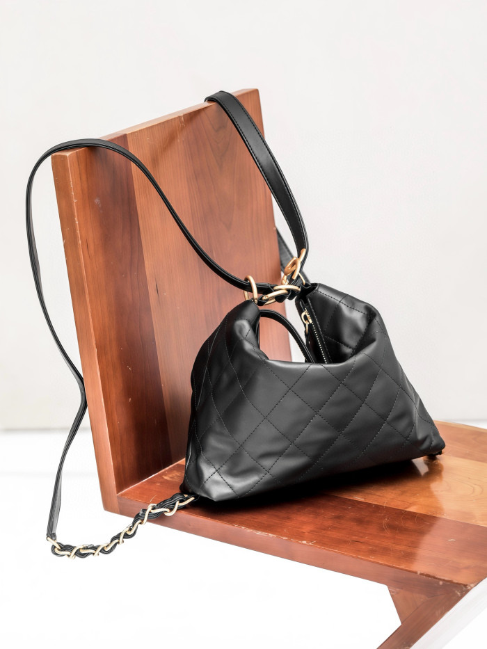 NIGO Chanel 25S Women's Chain Shoulder Strap Solid Color Cowhide Handbag Single Shoulder Bag Double Shoulder Backpack Bags #nigo77652