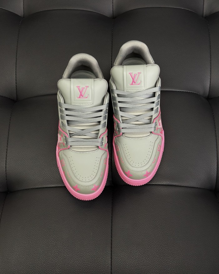 NIGO Louis Vuitton LV Trainer Men's Color-blocked Letter Print Pattern Cowhide Leather Low-top Lace-up Sneakers Shoes #nigo77669