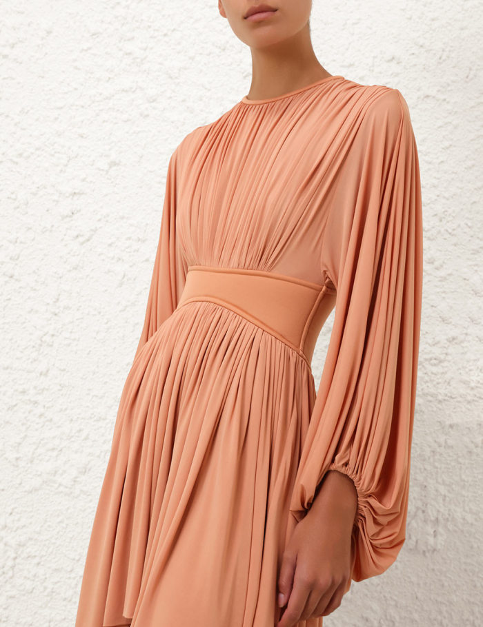 NIGO Zimmermann Women's Spring Summer Elegant Long Dress Fashion Temperament Bat Sleeve Long Dress Vacation Casual Dresses #nigo81391