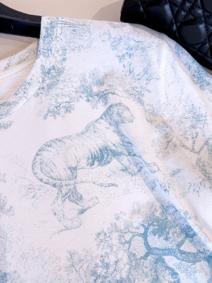 NIGO Dior Women's Summer Solid Color Animal Print Round Neck Cotton Short Sleeve T-Shirt #nigo77671