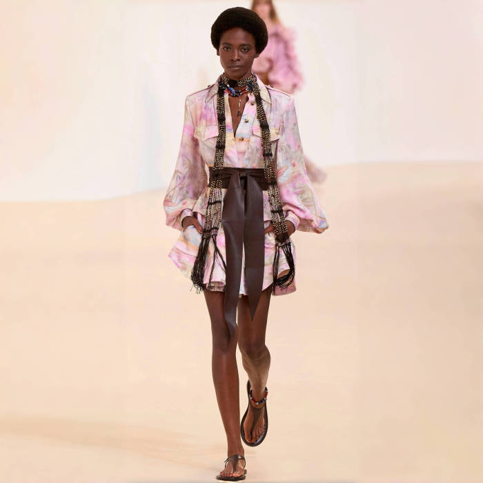 NIGO Zimmermann Dawning Cargo Mini Dress Women's Spring And Summer Temperament Elegant Button Belt Lapel Shirt Dress Fashion Modern Trend Long Sleeve Dresses Ngvp #nigo1883