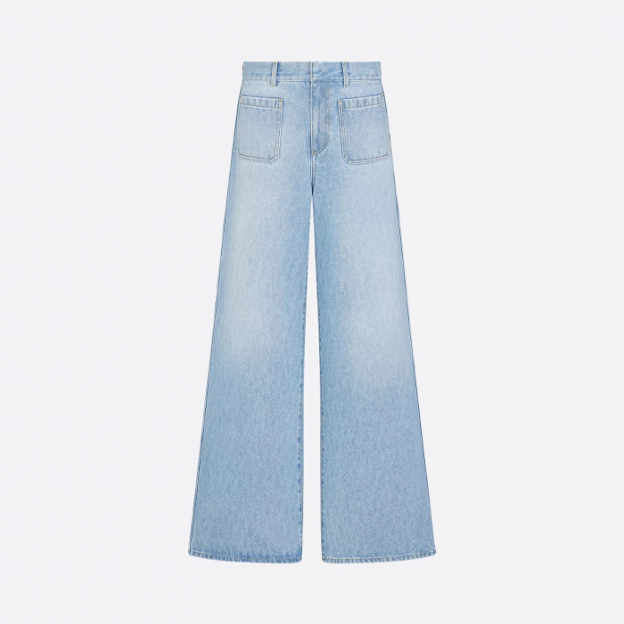 NIGO Dior Women's Spring/Autumn Solid Color Embroidered Bee Single-Breasted Long-Sleeved Denim Jacket and Flared Denim Pants Set Suit #nigo77672