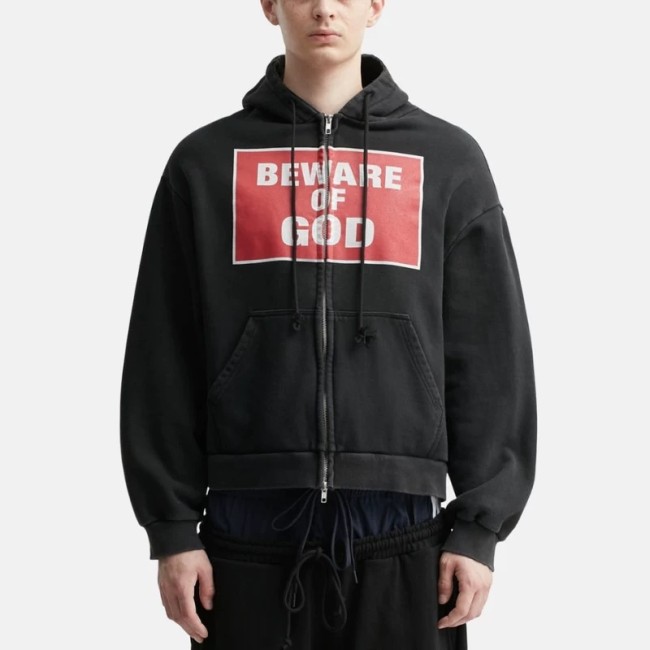 NIGO GRAILZ Project G/R Men's Women's Spring & Autumn Washed Vintage Aged Letter Printed Zipper Drawstring Cotton Hooded Sweatshirt Ngvp #nigo1916