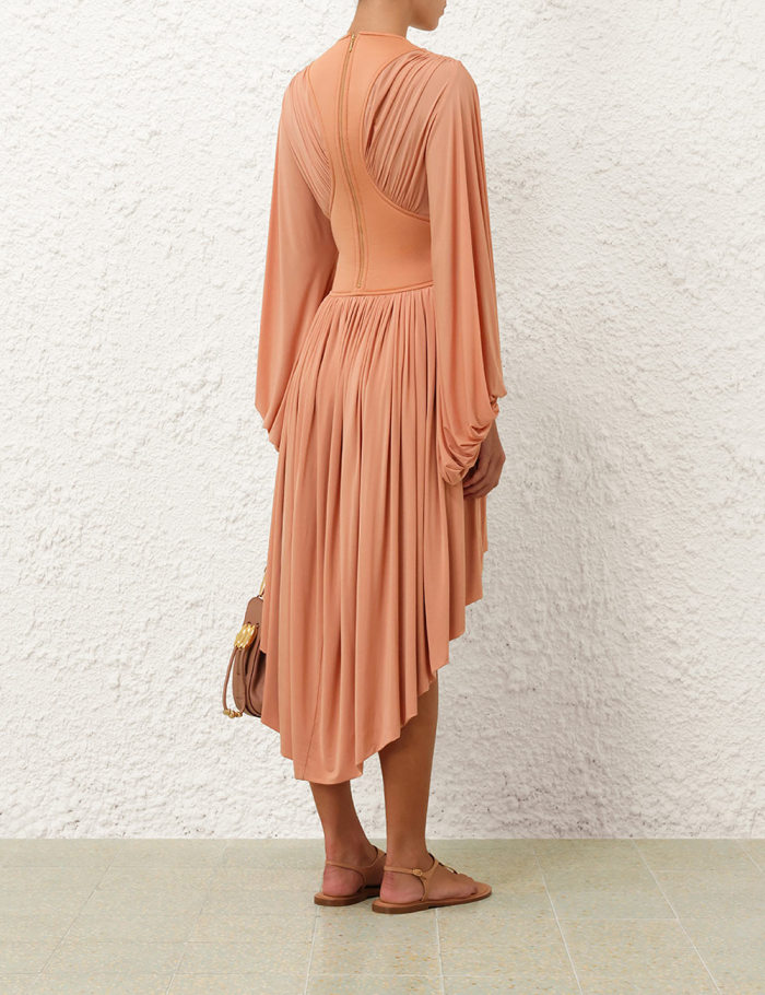 NIGO Zimmermann Women's Spring Summer Elegant Long Dress Fashion Temperament Bat Sleeve Long Dress Vacation Casual Dresses #nigo81391