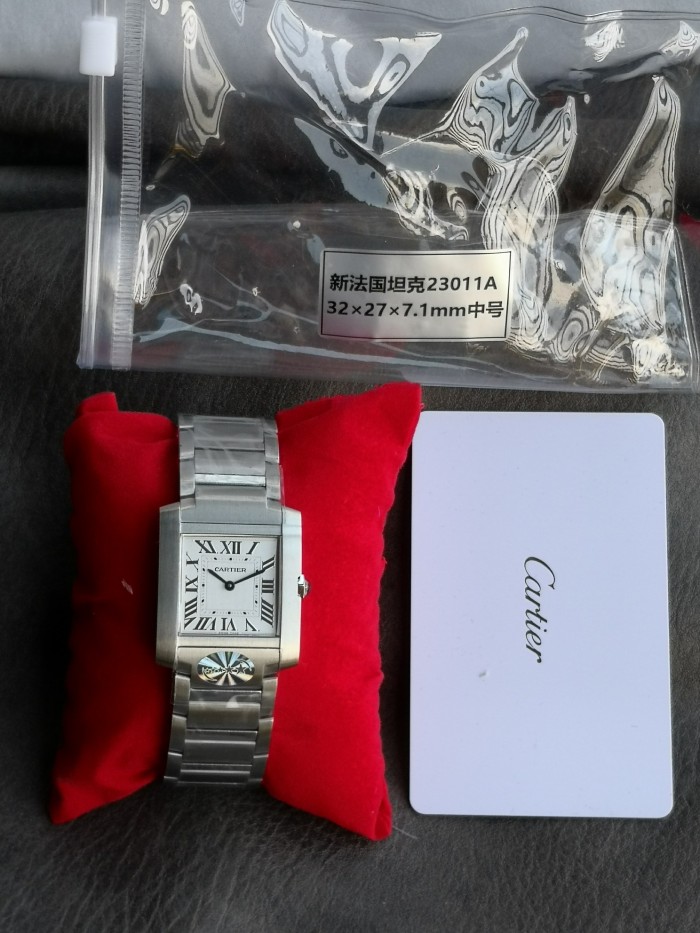 NIGO Cartier Tank Must Men's and Women's Solid Color Stainless Steel Quartz Watch #nigo77666