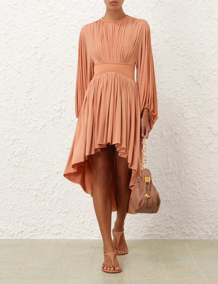 NIGO Zimmermann Women's Spring Summer Elegant Long Dress Fashion Temperament Bat Sleeve Long Dress Vacation Casual Dresses #nigo81391