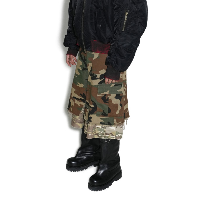 NIGO GRAILZ Project G/R Men's Summer Vintage Camouflage Layered Spliced Destruction Casual Pants Cotton Shorts Ngvp #nigo1918