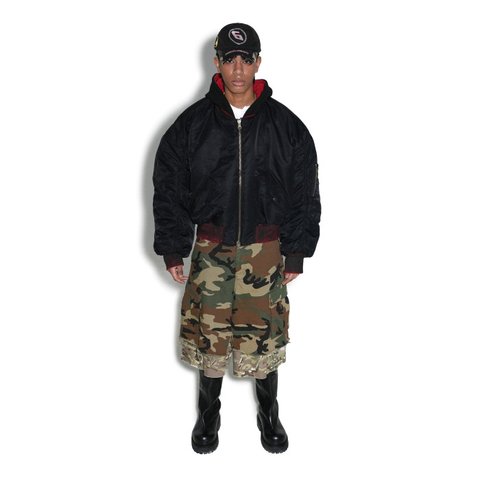 NIGO GRAILZ Project G/R Men's Summer Vintage Camouflage Layered Spliced Destruction Casual Pants Cotton Shorts Ngvp #nigo1918