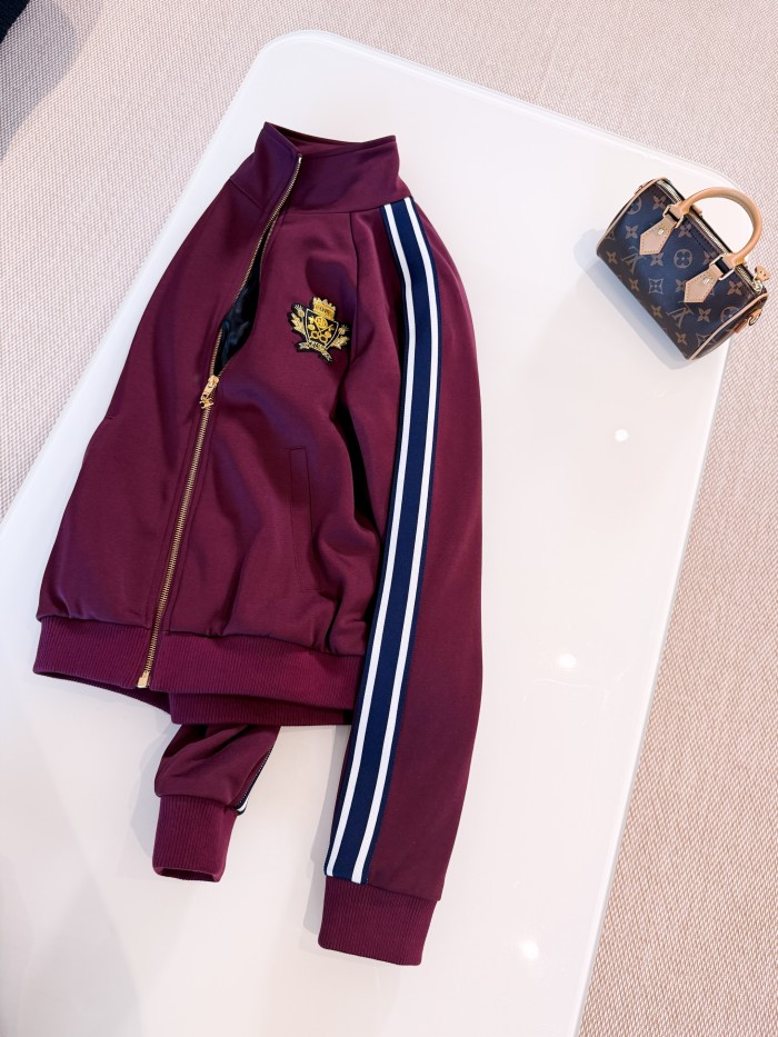 NIGO Celine Men's and Women's Spring/Autumn Embroidered Logo Solid Color High Neck Zipper Long Sleeve Jacket Drawstring Sports Pants Set Suit #nigo77673
