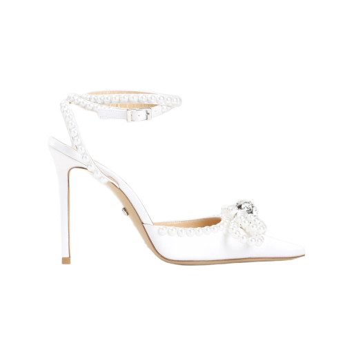 NIGO Mach & Mach Women's Spring, Summer And Autumn Pointed Toe Pearl Decorated Solid Color High Heels Fine Heeled 9cm Casual Sandals Shoes #nigo77674