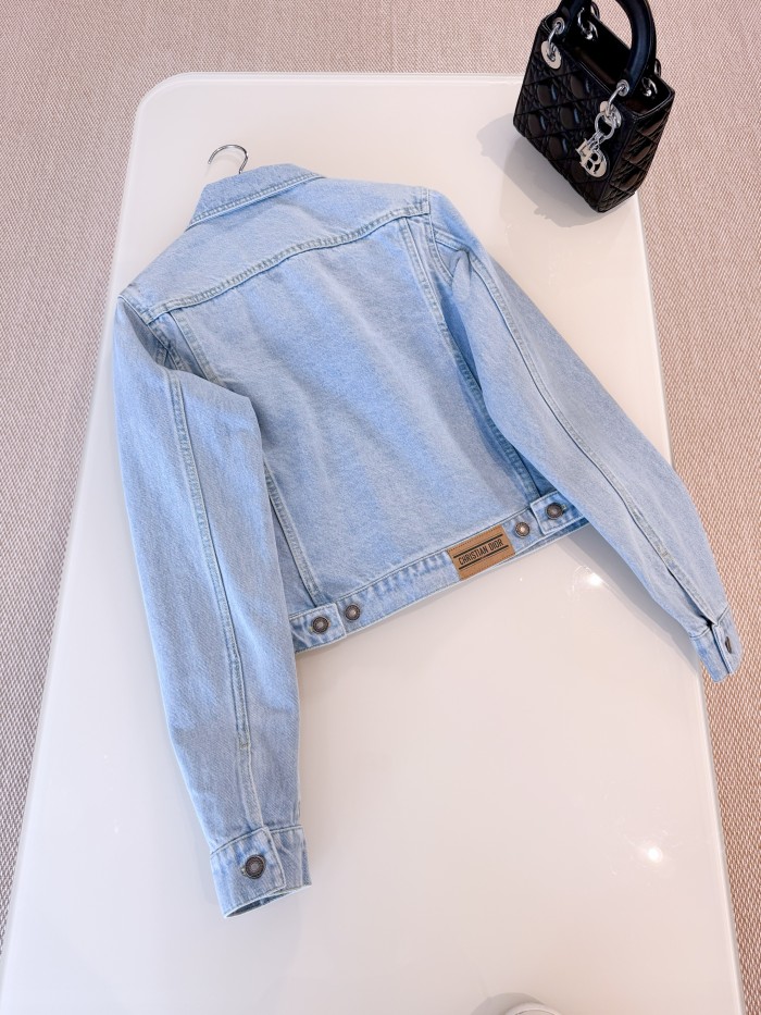 NIGO Dior Women's Spring/Autumn Solid Color Embroidered Bee Single-Breasted Long-Sleeved Denim Jacket and Flared Denim Pants Set Suit #nigo77672