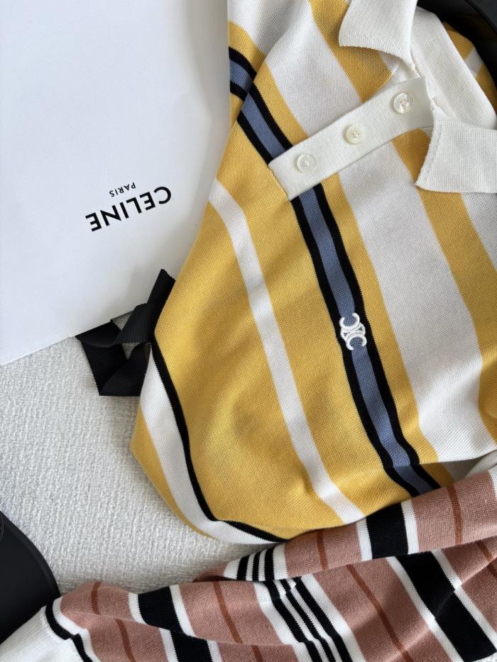 NIGO Celine Women's Spring/Summer Checkered Print Polo Neck Cotton Loose Fit Long Sleeve T-Shirt #nigo77683