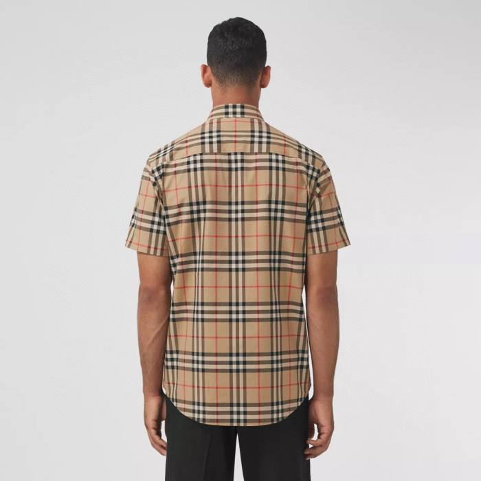 NIGO Burberry Men's Summer Checkered Print Single-Breasted Collar Short-Sleeved Shirt #nigo77686
