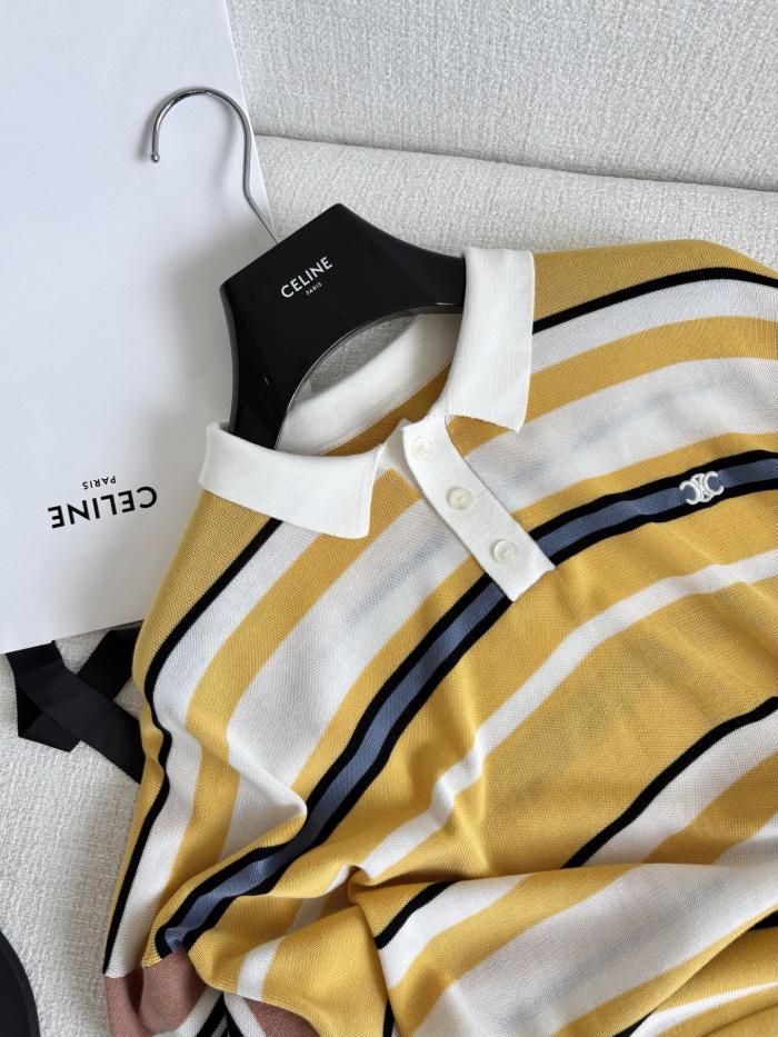 NIGO Celine Women's Spring/Summer Checkered Print Polo Neck Cotton Loose Fit Long Sleeve T-Shirt #nigo77683