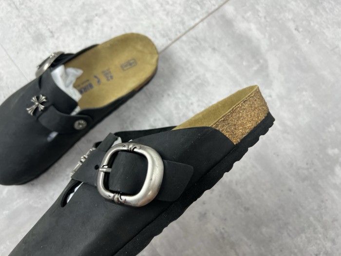 NIGO Chrome Hearts x Birkenstock Men's And Women's Spring Summer Round Toe Buckle Slippers Vacation Fashion Trend Cross Logo Sandals Shoes #nigo77682