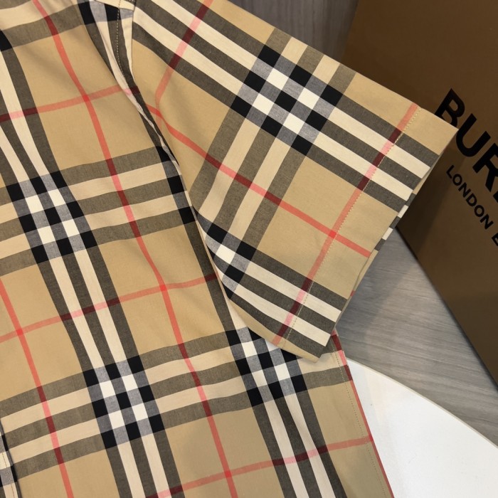 NIGO Burberry Men's Summer Checkered Print Single-Breasted Collar Short-Sleeved Shirt #nigo77686