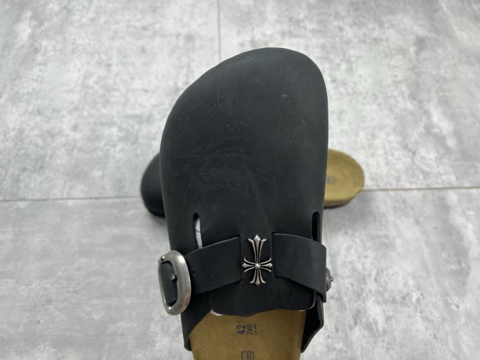 NIGO Chrome Hearts x Birkenstock Men's And Women's Spring Summer Round Toe Buckle Slippers Vacation Fashion Trend Cross Logo Sandals Shoes #nigo77682