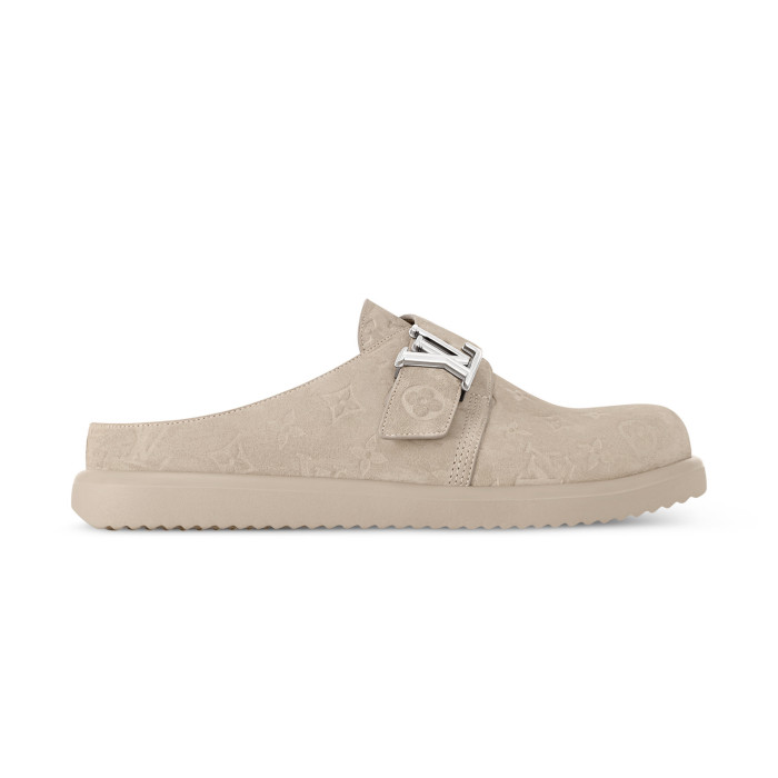 NIGO Louis Vuitton LV Easy Mule Men's Summer Solid Color Letter Print Suede Leather Birkenstock Shoes #nigo77696