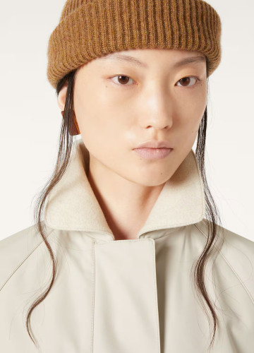NIGO Loro Piana Women's Horsey Mini Parka Solid Color Standing Collar Zipper Cashmere Loose Long Sleeve Hooded Jacket Ngvp #nigo1926